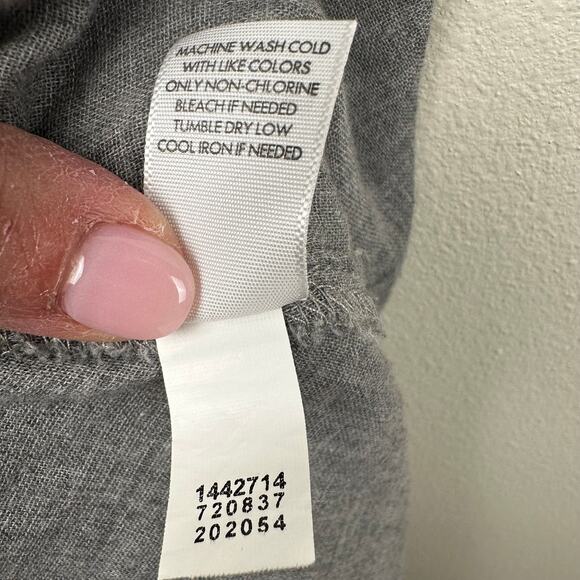 J. Jill Pure Jill Tunic Top Blouse Cotton Button Front Gray Large Lagenlook - Picture 9 of 10